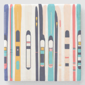 Skier Steinuntersetzer (Vorderseite)