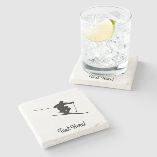 Skier Steinuntersetzer (Seitenansicht)