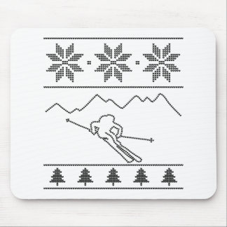 Skier - Strickmuster - Weihnachten - Berge Mousepad