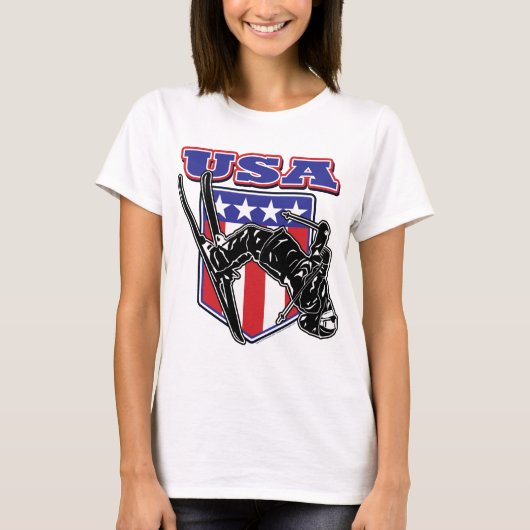 Skier USA T-Shirt (Vorderseite)