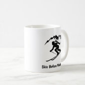 "Skier vor Meetings" Kaffeetasse (VorderseiteRechts)