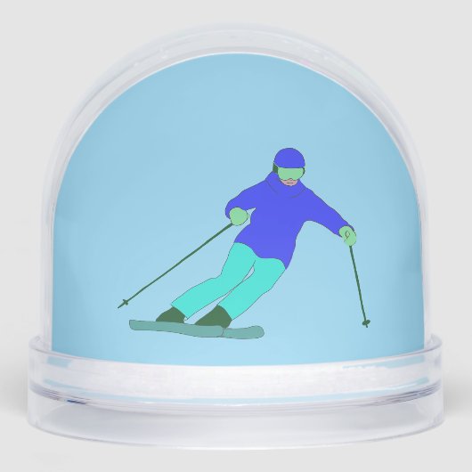 Skier Winter Skiing Schneekugeln (Vorderseite)