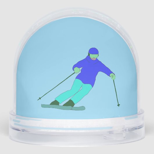 Skier Winter Skiing Schneekugeln (Rückseite)