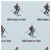 Skier Winter Sports Theme - eigener Text in jeder  Stoff (Nahaufnahme)