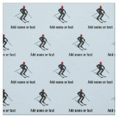 Skier Winter Sports Theme - eigener Text in jeder  Stoff (Muster)