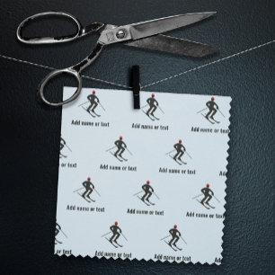 Skier Winter Sports Theme - eigener Text in jeder  Stoff