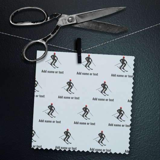 Skier Winter Sports Theme - eigener Text in jeder  Stoff