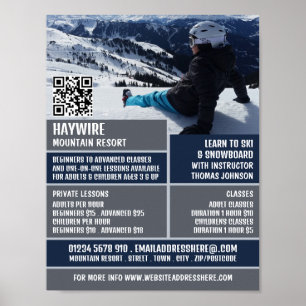 Skierportrait, Ski-/Snowboardunterricht/Kurse Poster