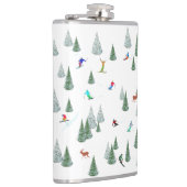 Skiers Downhill Skiing Illustration  Flachmann (Rechts)