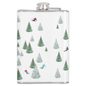 Skiers Downhill Skiing Illustration  Flachmann (Rückseite)