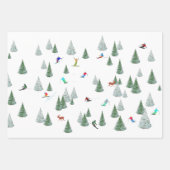 Skiers Downhill Skiing Illustration  Geschenkpapier Set (Vorderseite 2)