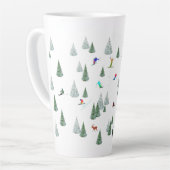Skiers Downhill Skiing Illustration Milchtasse (Linke Ecke)