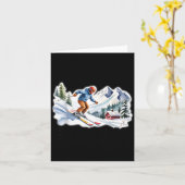 Skiers Men Still Go Skiing In Their Seventies Birt Karte (Gelbe Blume)