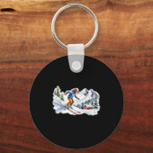 Skiers Men Still Go Skiing In Their Seventies Birt Schlüsselanhänger (Vorderseite)