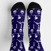 Skiers Skiing Mountains and Cable Cars Patterned Socken (Oben)