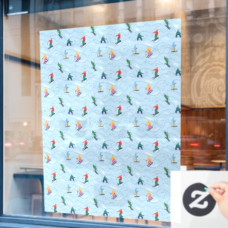 Skiers Snowboarders Moguls Winter Sport Ski Shop Fensteraufkleber