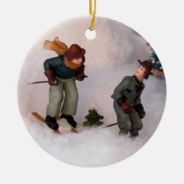 Skierschmuck (Weihnachtsdorf - 0861) Keramik Ornament