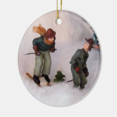 Skierschmuck (Weihnachtsdorf - 0861) Keramik Ornament (Links)