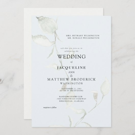 "Skies are Blue Wedding" - Einladung (Vorne/Hinten)