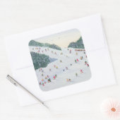 Skifahren 1995 quadratischer aufkleber (Umschlag)