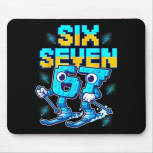 Skifahren 67 Six Seven Meme Brainrot Lustig 6 7 Ki Mousepad