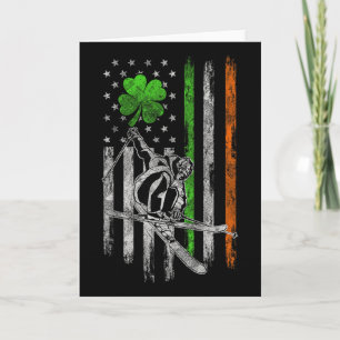 Skifahren Amerikanische Irische Flagge St Patricks Karte