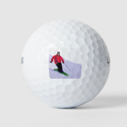 Skifahren an den Pisten Kunst Golfball (Vorderseite)