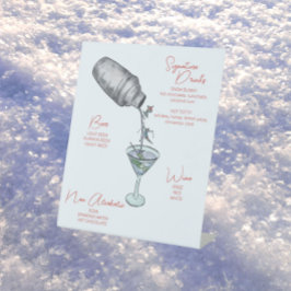 Skifahren Aquarelltränke Bar Sockelschild