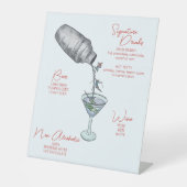 Skifahren Aquarelltränke Bar Sockelschild (Vorderseite)