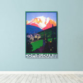 Skifahren auf Combloux Promotionplakat Leinwanddruck (Insitu (Holzboden))