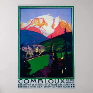 Skifahren auf Combloux Promotionplakat Poster