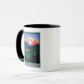 Skifahren auf Combloux Promotionplakat Tasse (Vorderseite Links)