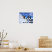 Skifahren auf einem Powder-Tagesplakat Poster (Küche)