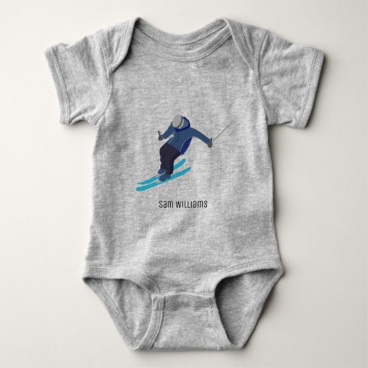 Skifahren Baby Strampler (Vorderseite)