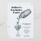 Skifahren Bachelor Party Wochenende Einladung (Vorne/Hinten)