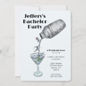 Skifahren Bachelor Party Wochenende Einladung (Vorderseite)