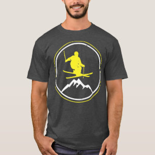Skifahren Berge Piste Schnee T-Shirt