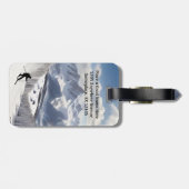 Skifahren - Berge und Skifahrer personalisieren Gepäckanhänger (Rückseite horizontal)