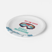 Skifahren Birthday Party Pisten Ski Snowboard Pappteller (Schrägansicht)