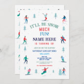 Skifahren Birthday Party Pisten Ski Snowboard Schn Einladung (Vorne/Hinten)