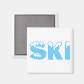 Skifahren (blau) magnet (Vorderseite/Rückseite)