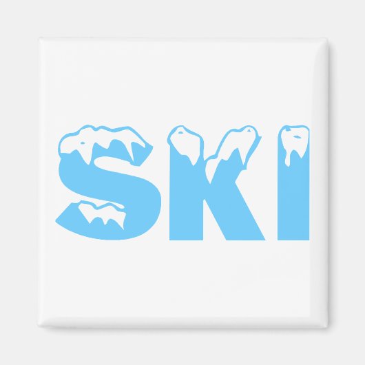 Skifahren (blau) magnet (Vorne)