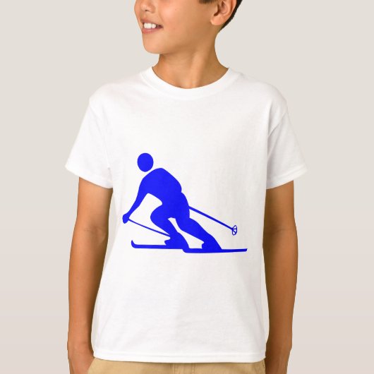 Skifahren - Blau T-Shirt (Vorderseite)
