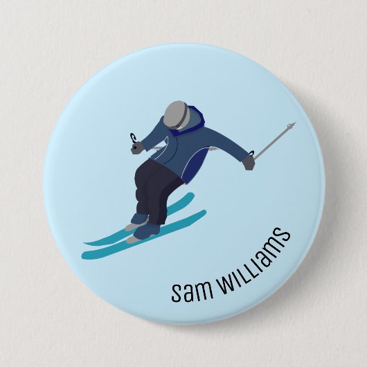Skifahren Button (Vorderseite)