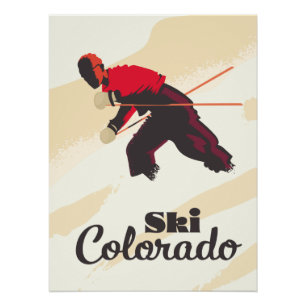 Skifahren Colorado Reiseplakat Poster