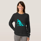 Skifahren - Cyan T-Shirt (Vorne ganz)