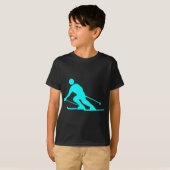 Skifahren - Cyan T-Shirt (Vorne ganz)