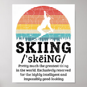 Skifahren Definition Lustig Retro Vintage Ski Skif Poster