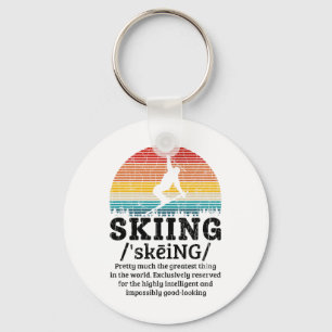 Skifahren Definition Lustig Retro Vintage Ski Skif Schlüsselanhänger