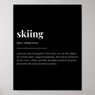 Skifahren Definition Wörterbuch Design  Poster